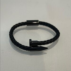 Black Braided Leather Bracelet